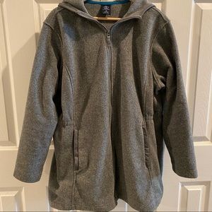 Lands End 1X long fleece jacket